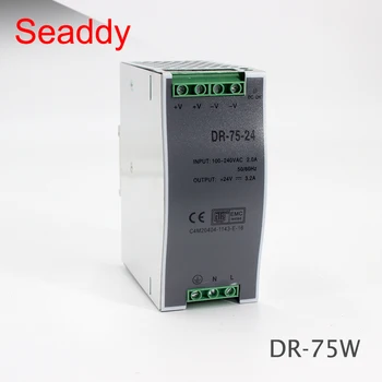 

High quality SMPS 110v 220v ac to 24v dc transformer DR-75-24 din rail PSU 75w 24v 3a power supply unit