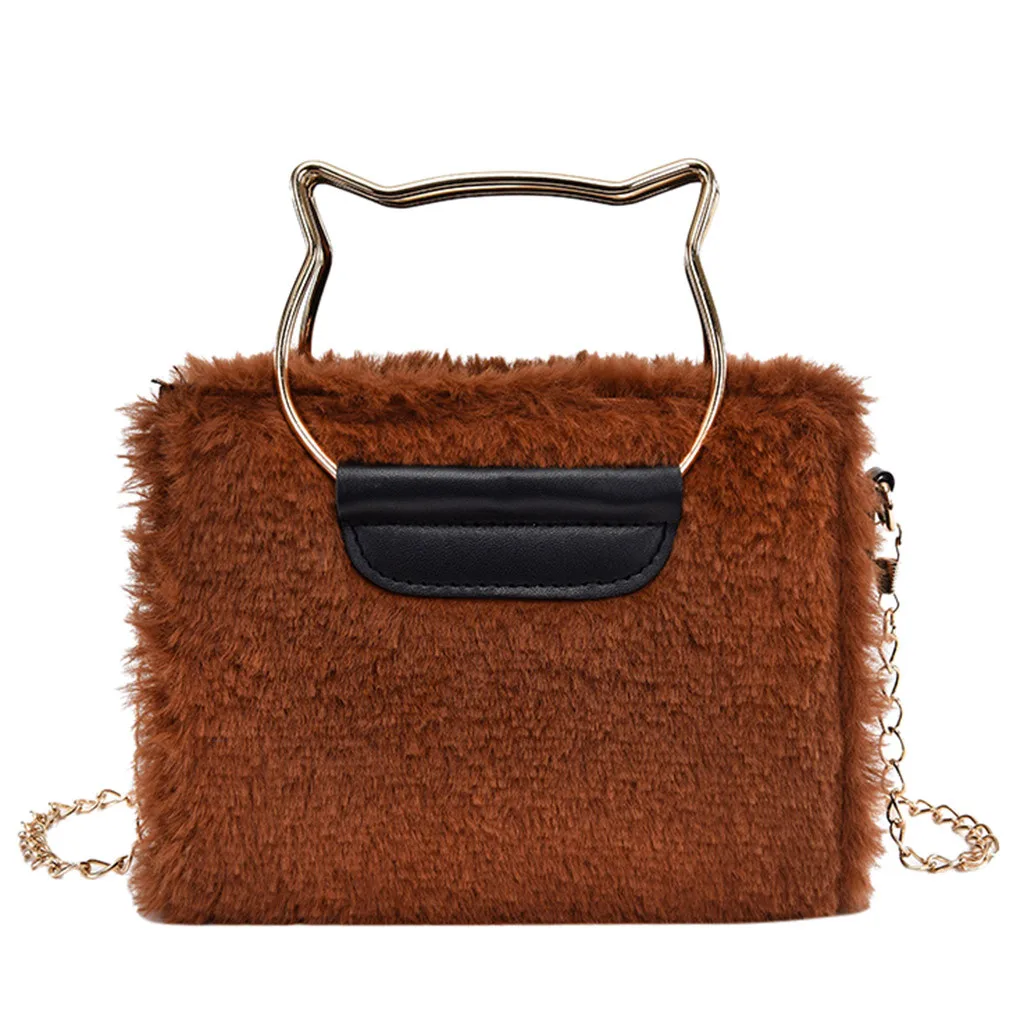 Женская сумка женская сумка с котом, женская сумка через плечо, Студенческая сумка-мессенджер, модная женская сумка Bolsa Feminina# LL - Цвет: Brown