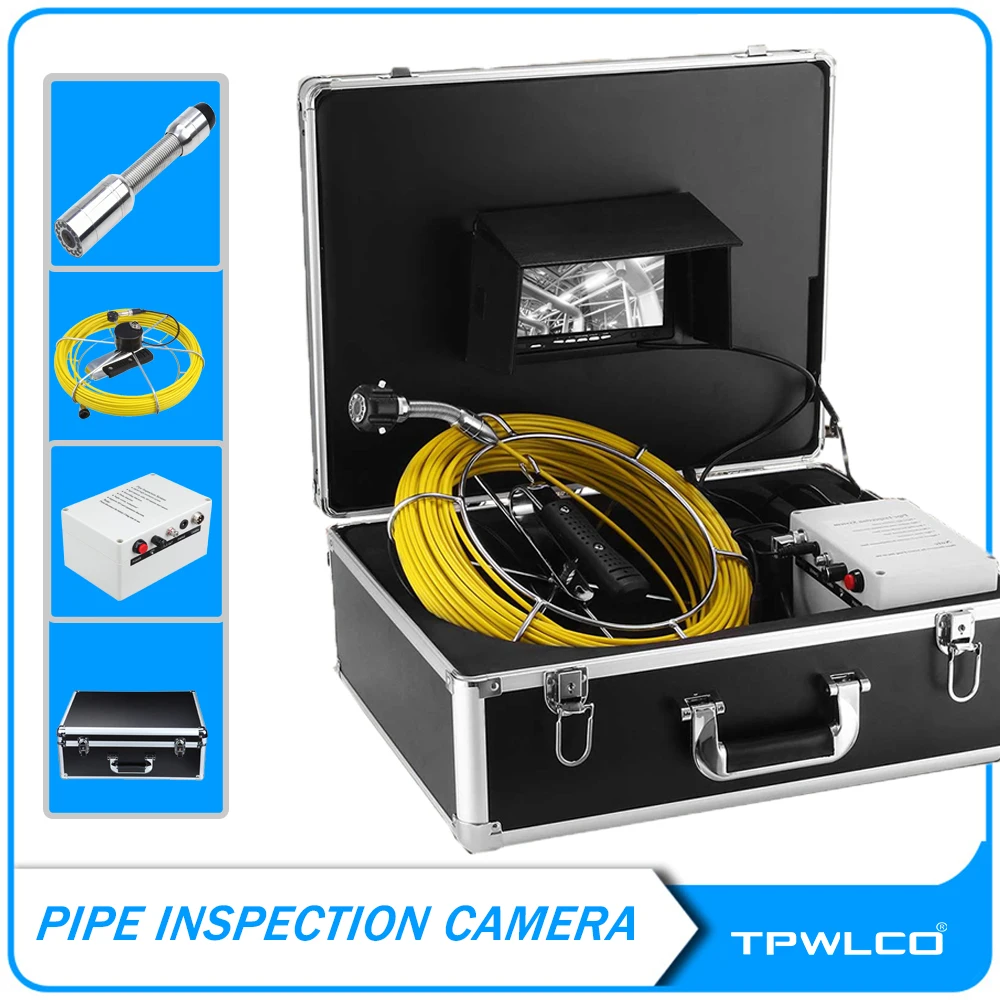 

Трубопровод для дренажа TPWLCO, система Iinspection, 23 мм, 20 м, кабель из стекловолокна, промышленная камера для канализации с 7-дюймовым монитором TP9000