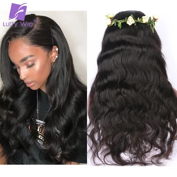 

Luffy Full Lace Human Hair Wigs Body Wave Glueless Lace Wig Brazilian Remy With Baby Hair 130% Density Bleached Knots For Women