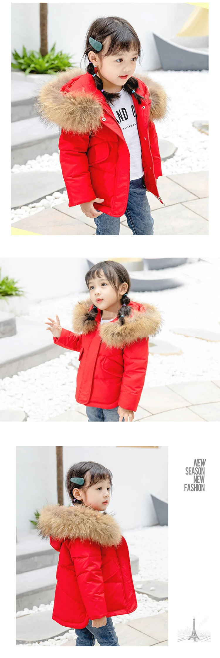 IYEAL/Детские Пуховые парки; зимняя детская куртка для девочек; пальто для девочек; детская теплая верхняя одежда с капюшоном и натуральным мехом; пальто; Одежда для девочек