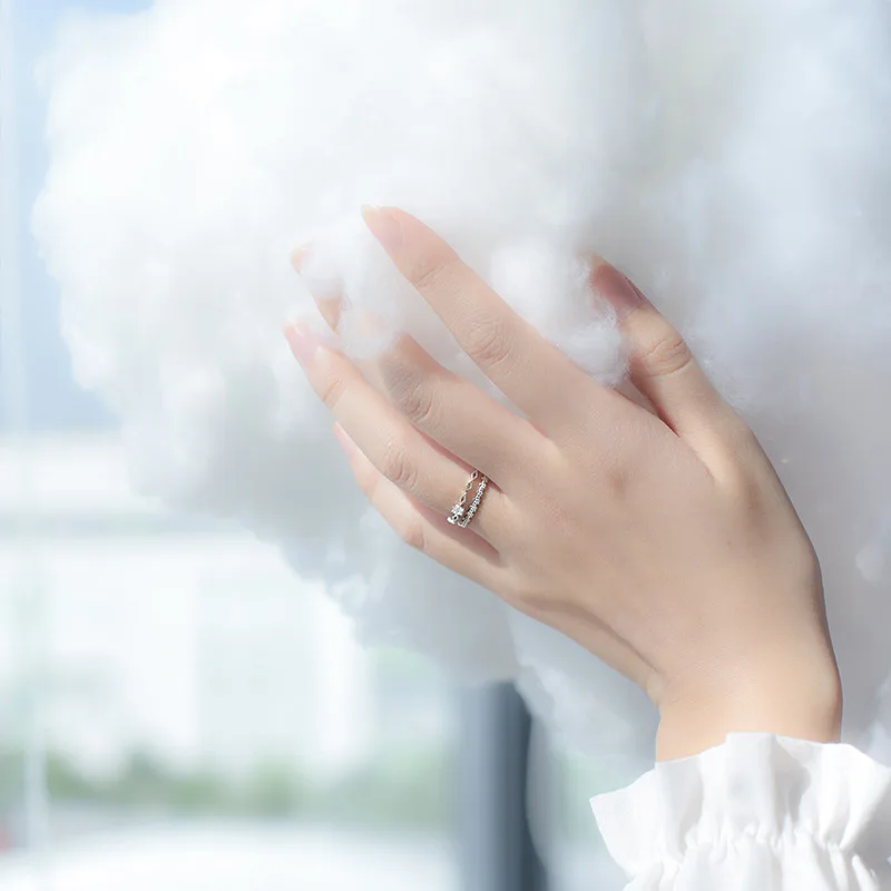 Finger Ring Opening Ring Adjustable Rings Retro Minimalist Opening Rings For Women Double Layer Moon Stars Cross Zircon Adjustable Finger Ring Girl Personality Jewelry