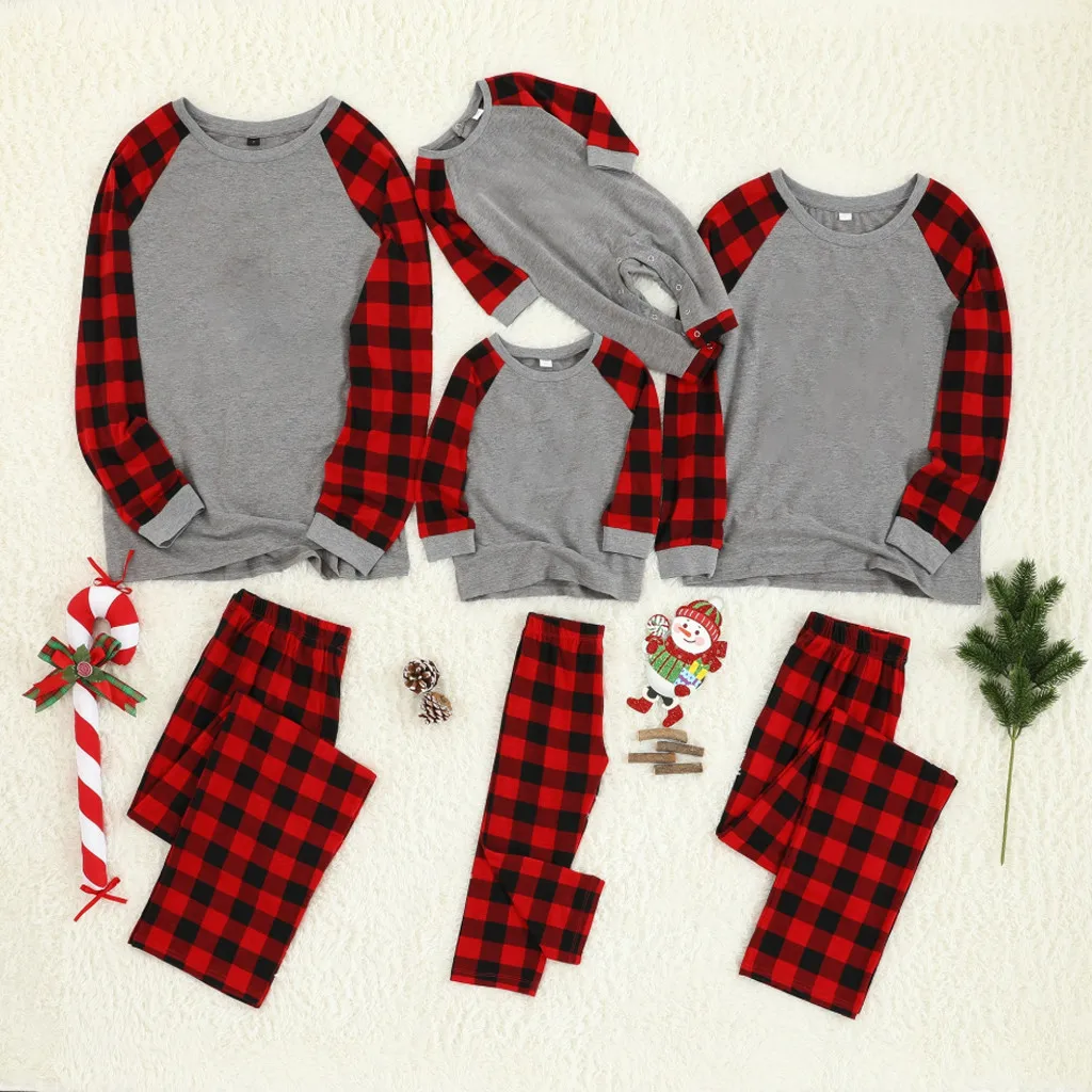 Christmas Family Pajamas Set Cartoon Christmas Clothes Parent-child Suit Home Sleepwear Baby Kid Dad Mom Matching Family Outfits