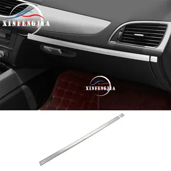

For Audi A6 C7 12-2017 2pcs Stainless Co-pilot Storage Box Decorator Cover trim