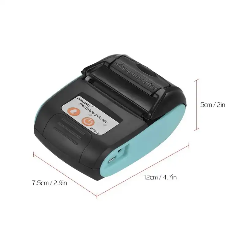Festnight GOOJPRT PT-210 Portable Thermal Printer Handheld 58mm Receipt Printer for Retail Stores Restaurants Factories Logistics 10 Paper Rolls