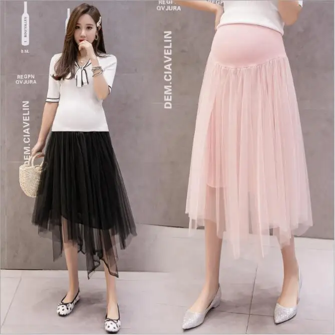

Summer Maternity Tutu Skirts Women Pregnant Tulle Irregular hem Tutu Skirt