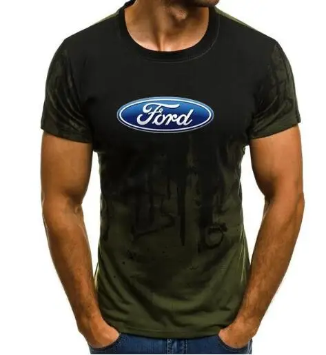 20 Ford Mustang Футболка мужская градиентный цвет короткий рукав Beefy Muscle Базовая плотная блузка рубашка Топ Повседневная забавная футболка Летняя JYF - Цвет: 20
