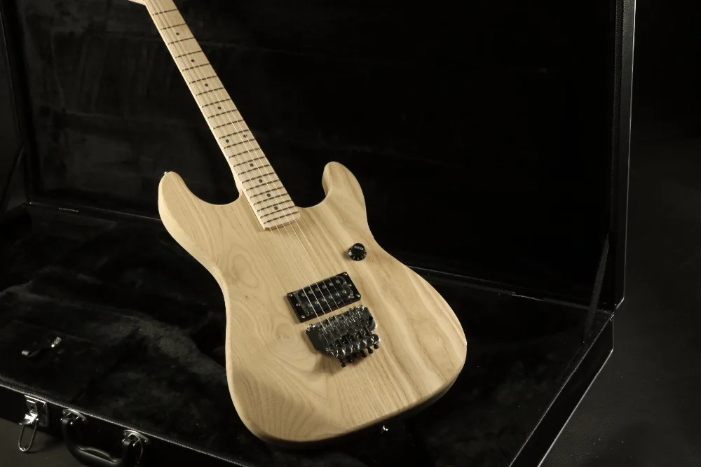 Top Quality Chavel Unfinished Electric Guitar Kits ASH Body FR Bridge Free Shiping Cost