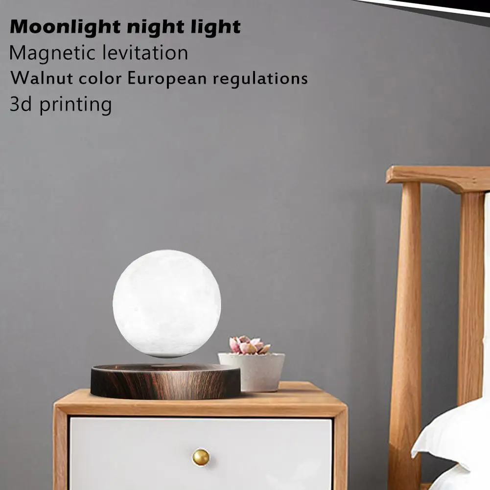 

3D Magnetic Levitating Moon Lamp Night Light Automatic Spinning Home Decor Magnetic Floating Lamp Floating Light Table Lamp