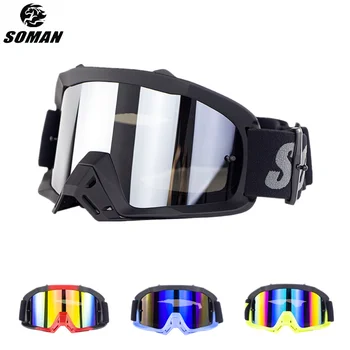 

SOMAN Dirt Bike Gafas Matte Black Motocross Goggles Off Road Lunettes Downhill Occhiali Cross Bike Googles Motorcycle Glasses