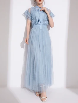 

2020 Spring and Summer New Korean Dress Female High-Waisted Thin Light Ripe Wind French Temperament Goddess Fan A- line Dress