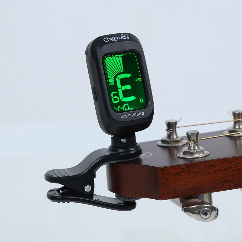  Digital Clip-on Electric Guitar Tuner Foldable Rotating Clip High Sensitivity Violin Ukulele Guitar