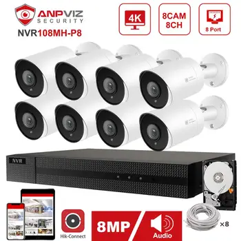

8CH 4K POE NVR KIT Surveillance Camera System 8MP CCTV Bullet POE IP Camera Outdoor P2P Video Surveillance Set 2TB HDD