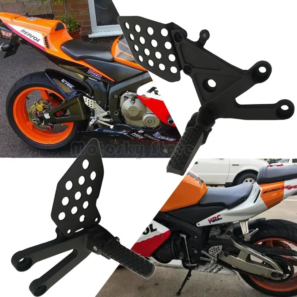 Мотоциклетные подножки для переднего райдера, наборы для ног, кронштейны для ног, подставка для ног, черная педаль для Honda CBR 600RR 600 RR 2003-2006