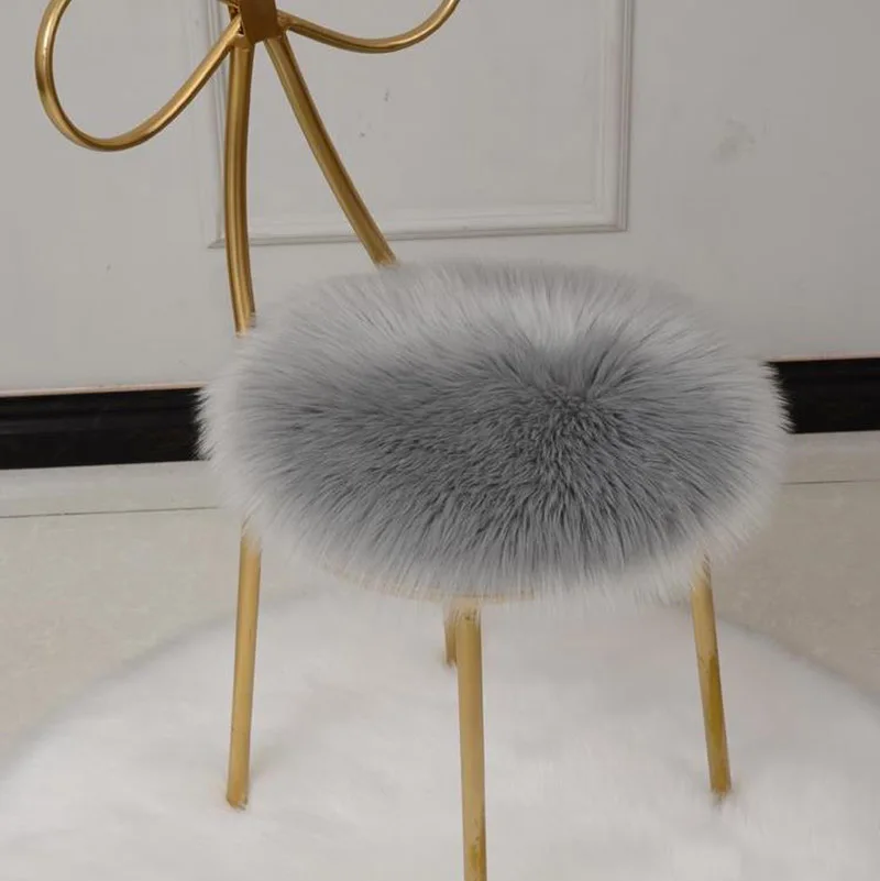 Одноцветная теплая шерстяная круглая подушка на стул утолщенная подушка для обеденного стула Противоскользящий коврик для сиденья коврик для стула