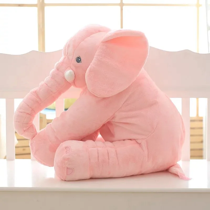 40 см/60 см, плюшевая игрушка в виде слона, детская подушка для сна, милый плюшевый слон, Детская кукла, подарок на Рождество - Цвет: Pink