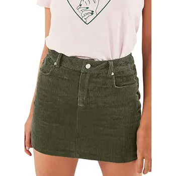 

Charming Corduroy Skirt Women 2020 New arrival Summer Sexy Slim High Waist Bodycon Pencil Mini Skirt H1