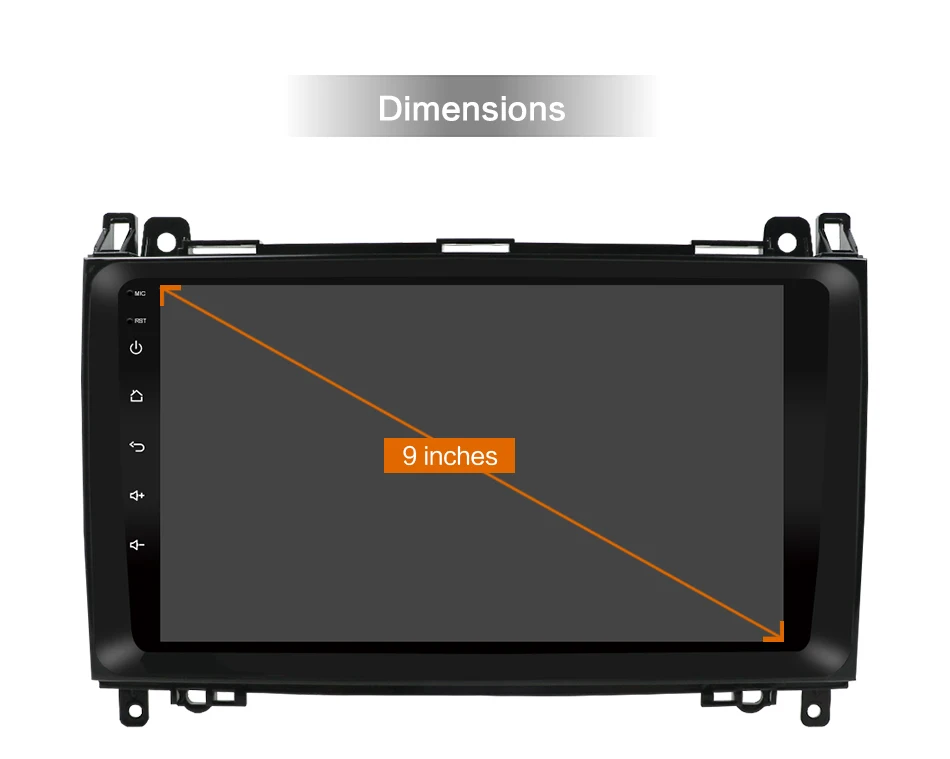 Sale 9 inch Android 9.0 2 din Car Radio For Mercedes Benz Vito/Viano/Sprinter/W906/W169/W245/W639 Wifi SWC GPS BT OBD DAB USB Camera 2