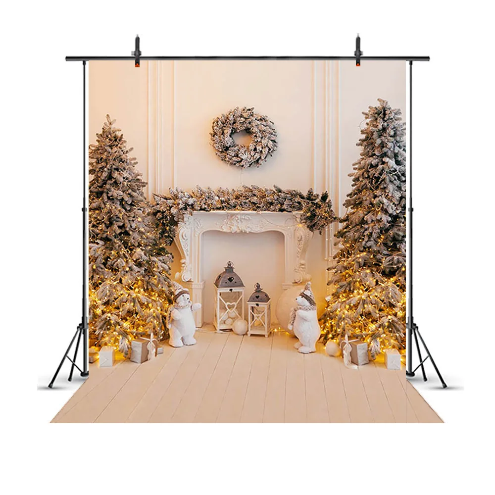 

Christmas Fireplace backdrop for photography children portrait background for photo studio family indoor Christmas Tree Photo