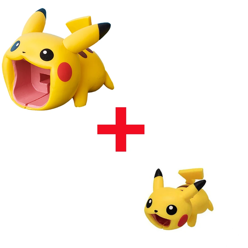 2pcs Pikachu Pokemon Go Eevee USB защитный чехол большой кабель Bite косплей реквизит аксессуары для IPhone Покемон Пикачу - Цвет: 2pcs Pikachu