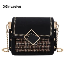 Осенняя сумка-мессенджер из кожи с цепочкой, женские сумки через плечо, роскошные дамские сумочки и кошельки