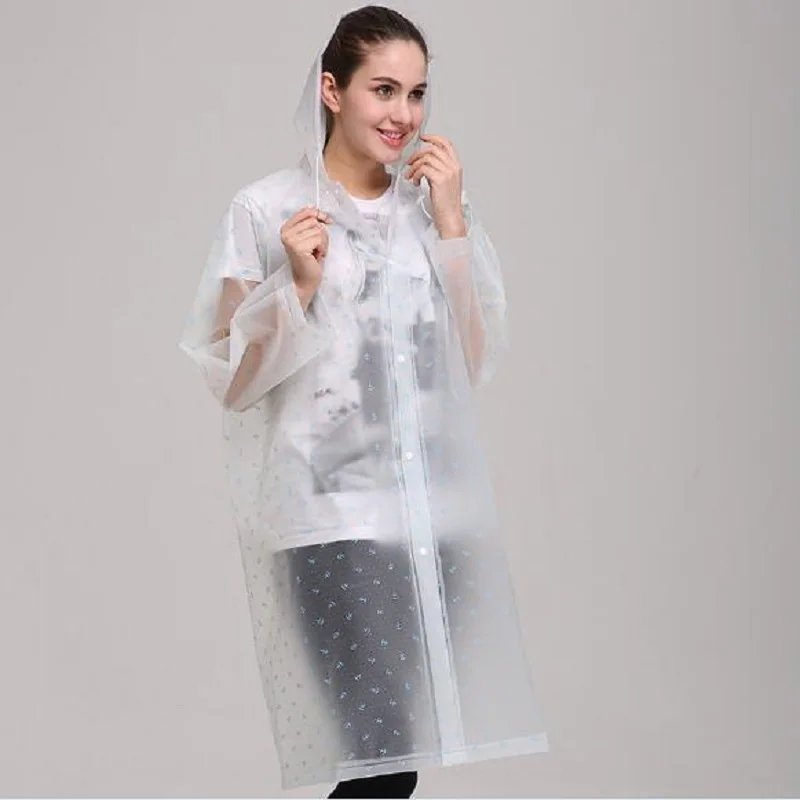 Прозрачные плащ-женщины длинный водонепроницаемый с капюшоном EVA дождевики мужские пончо непроницаемые плащи для путешествий на открытом воздухе