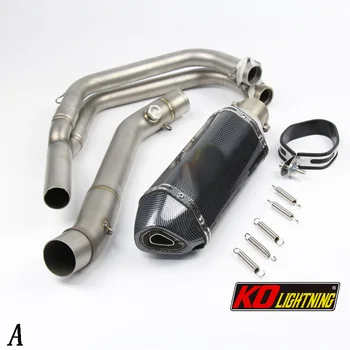 Slip On Motorcycle Exhaust Front Connect Tube And 51mm Muffler Stainless Steel Exhaust System For Yamaha R25 R3 All Years