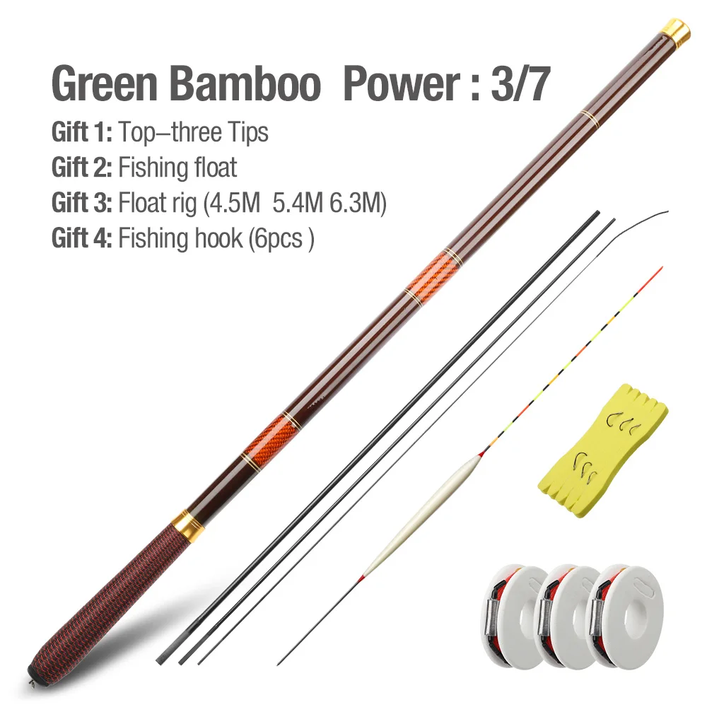 Fishing Rod kit DONQL 3,6 m-7,2 m метров ручные телескопические удочки для ловли карпа из углеродного волокна ультра светильник - Цвет: Fishing Rod kit