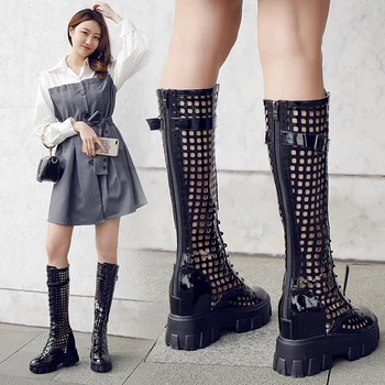 

2020 Spring and Summer New Waterproof Platform Boots Women's Boots Sexy Slimming Increased Sandal Boots Women Shoes
