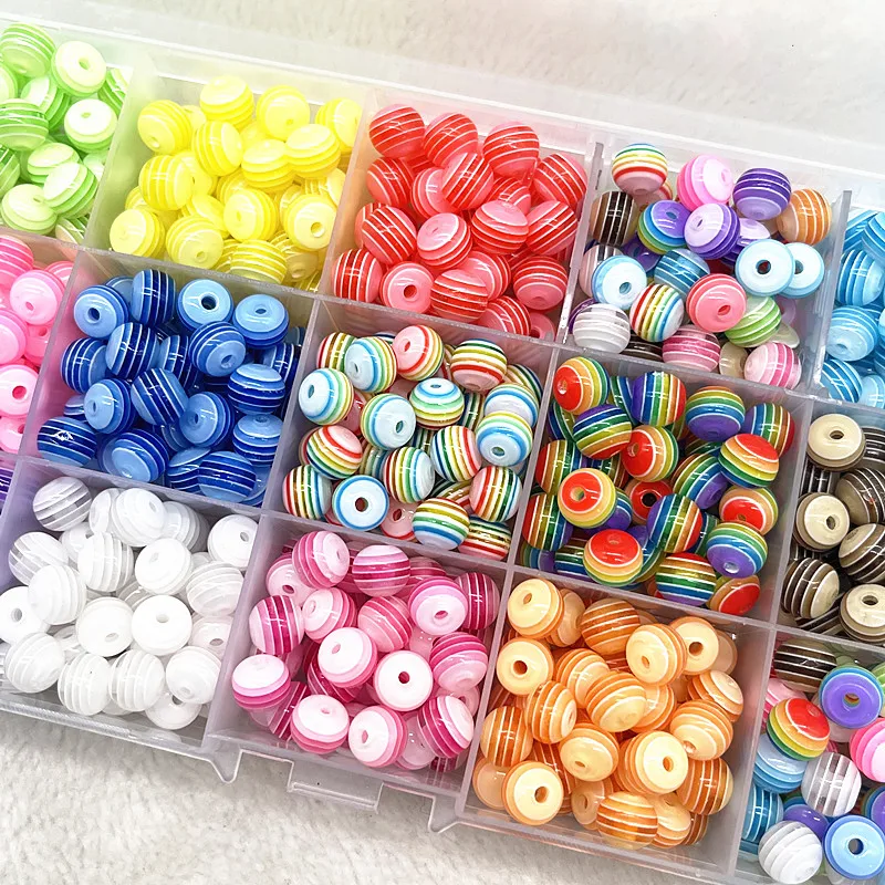 6mm 8mm Round Transparency Resin Beads Stripe Spacer for Jewelry Making Children Handcraft Department DIY Accessories | Украшения и