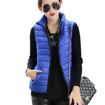 

Plus Size Autumn Winter Coat Women Ladies Gilet Colete Feminino Casual Waistcoat Female Sleeveless Cotton Vest Jacket