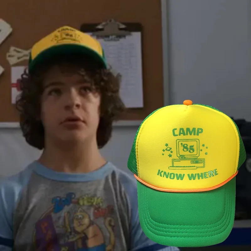 Горячие странные вещи 3 Дастин сетчатая шапка Косплей козырек кепка зеленый Забавный Открытый лагерь знать, где