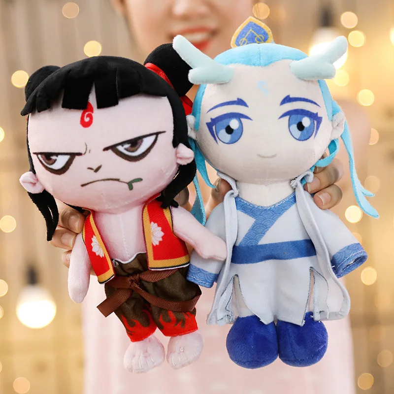 Милая аниме плюшевая кукла Ne Zha & Dragon Ao Bing материал плюшевые куклы игрушки Kawaii