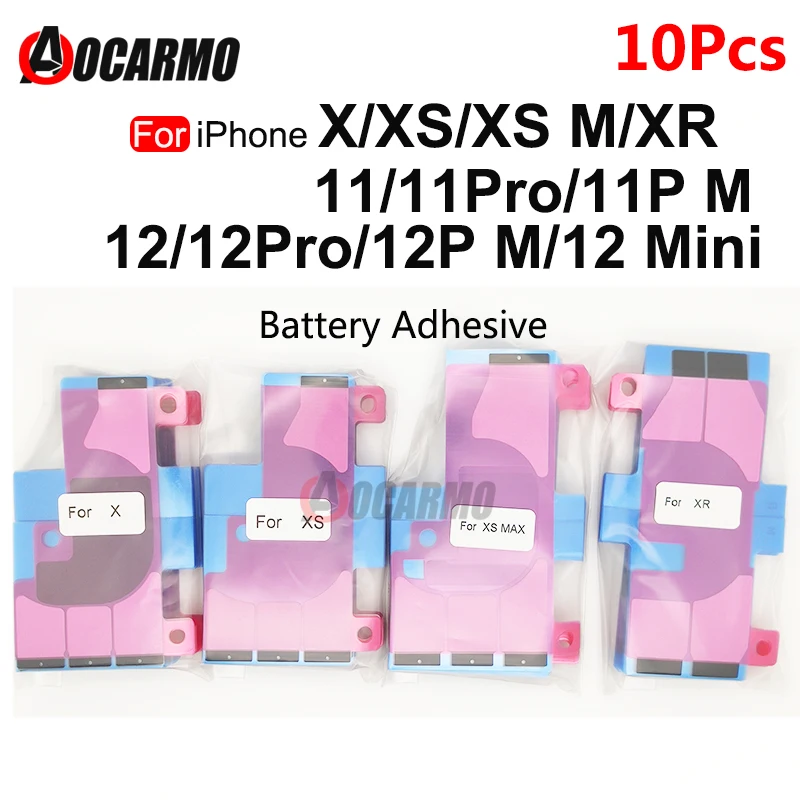10 шт./лот для iPhone X XS MAX XR 11 12 Pro Max Mini мини аккумулятор легко с клейкой основой