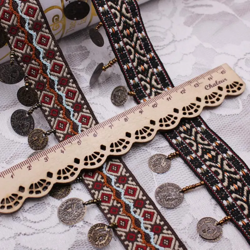 Retro Tassel Fringe Lace Ribbon Fabric Sewing Curtain Clothing Crafts Accessories 1Yards/Lot