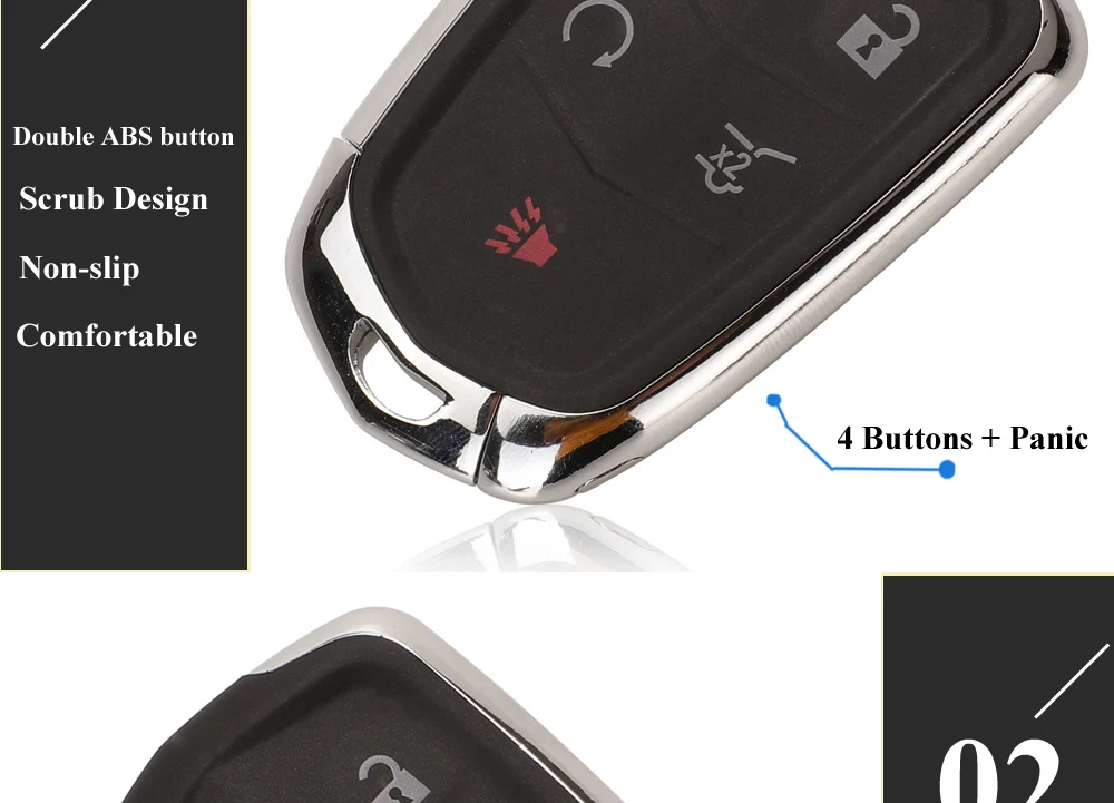 Jinyuqin 3/4/5/6 pulsanti Smart Remote Car Key Shell per Cadillac SRX CTS ATS XTS Escalade ESV Keyless Case FOB sostituzione 13 Jinyuqin 3/4/5/6 pulsanti Smart Remote Car Key Shell per Cadillac SRX CTS ATS XTS Escalade ESV Keyless Case FOB sostituzione - H13e024862d6b4f00b860cadf869f995bX