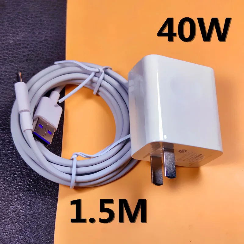 mobile phone chargers Huawei Charger 40W Original 10V4A Supercharge EU Charge adapter 5A USB type c cable for nova 5 5t 5 pro mate 30 pro p20 p30 pro 65 w charger