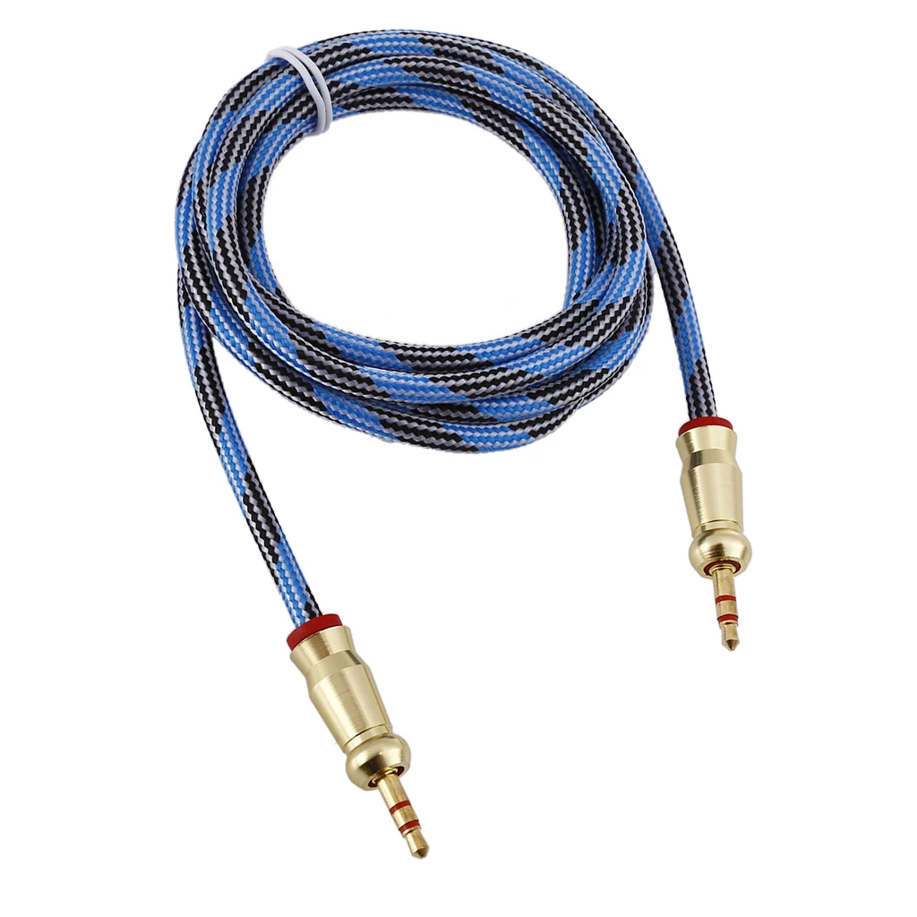 3.5 mm male to male 1 meter Long Flat noodle Audio AUX Cable cord 8 colors