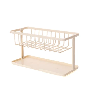 

ABS 2-Tier Drainer Cutlery Layer Dish Rack Drip Kitchen Storage Can Holder Jar