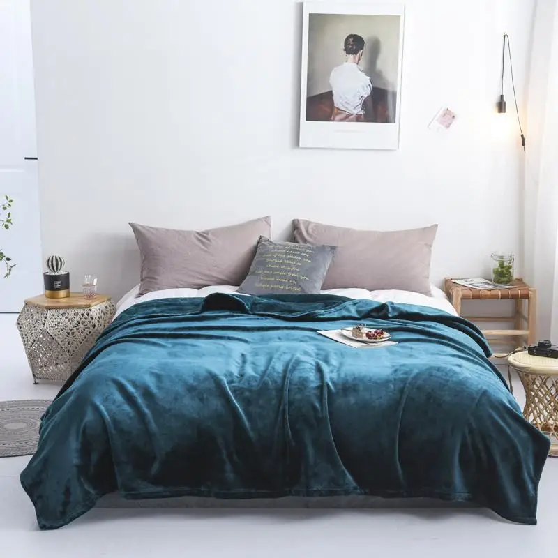 20Luxury 500Gsm Thick Soft Flannel Blankets For Beds Faux Fur Mink