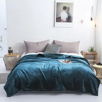 

20Luxury 500Gsm Thick Soft Flannel Blankets For Beds Faux Fur Mink Throw Twin Queen Size Bedspread Coverlet Winter Warm Blankets