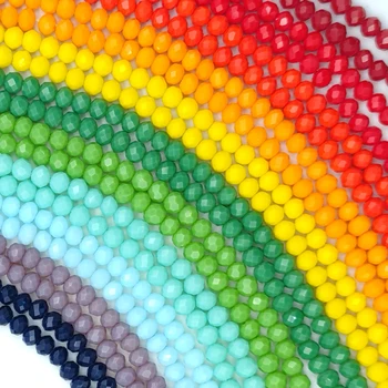 Multicolored Porcelain & Crystal Beads – 2-8mm Flat Round for DIY Jewelry 1