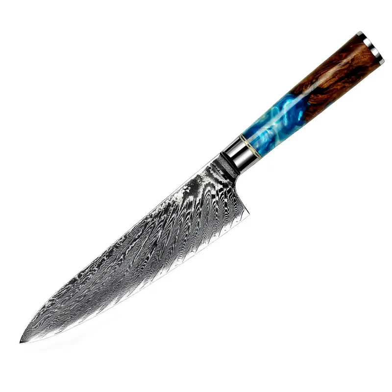 MUZ профессиональный нож шеф-повара из дамасской стали VG10 67 слоев японских кухонных ножей острый нож для нарезки разноцветной деревянной ручкой