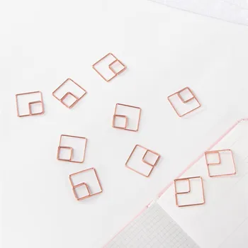 

10pcs/lot Geometric Shape Paperclips Creative Square Styling Decoration Office Accessories Paper Clips Bookmark Office Supplies