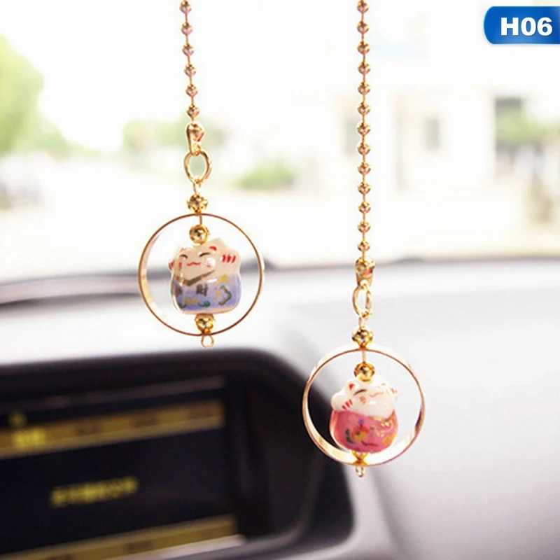 Автомобильный кулон Lucky Cat рисунок с куклой кисточка украшение авто украшение автомобильное внутреннее зеркало заднего вида Декоративное подвесное украшение подарок - Название цвета: 6