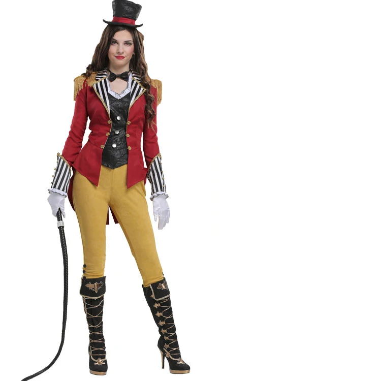 Halloween Costume Adult Kids Women Lion Tiger Animal Tamer Costume Circus Ringmaster Cosplay Costume Fantasia Carnival Cosplay