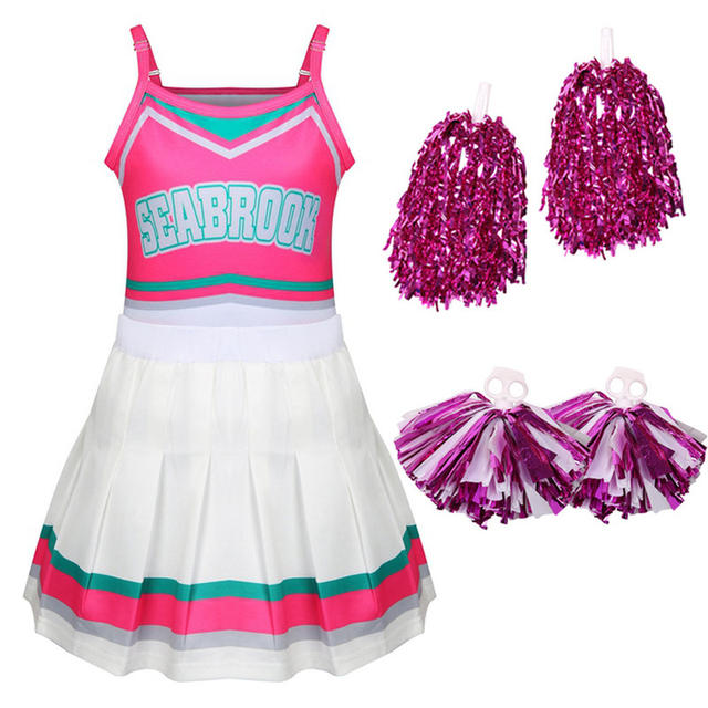 2021new Kids Halloween Cheerleader Costume Cosplay Girls Addison ...