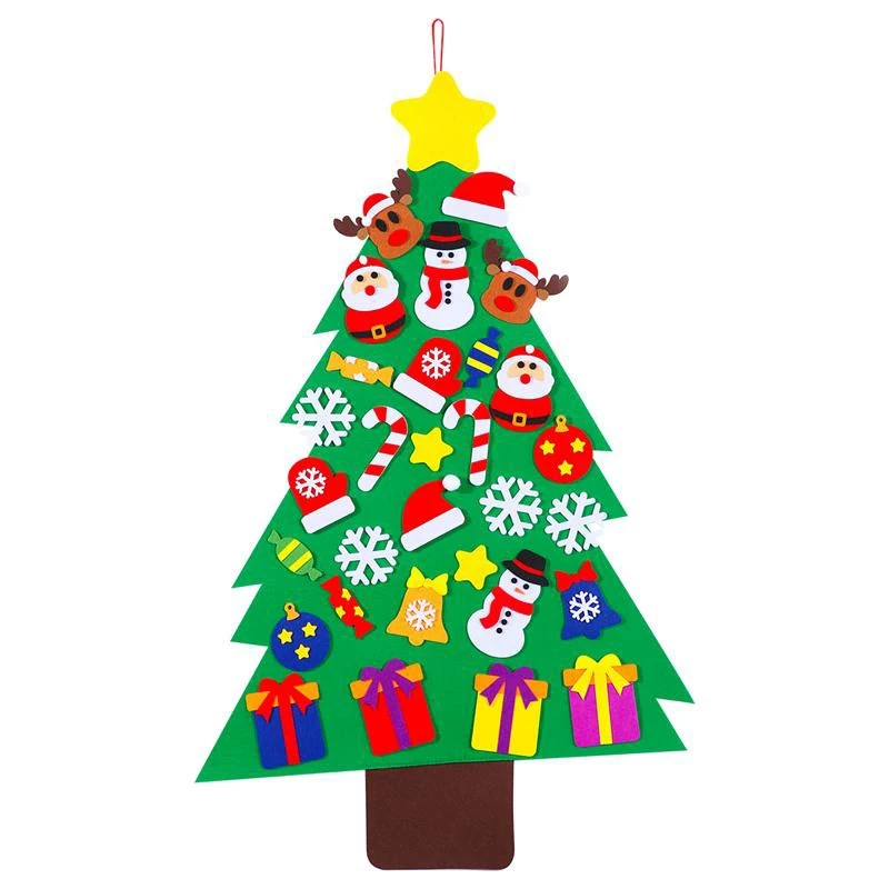 31Pcs/ Set DIY Christmas Tree Magic Felt Creative Jigsaw Puzzle Toy for Festival Party Christmas Gift for Children DIY