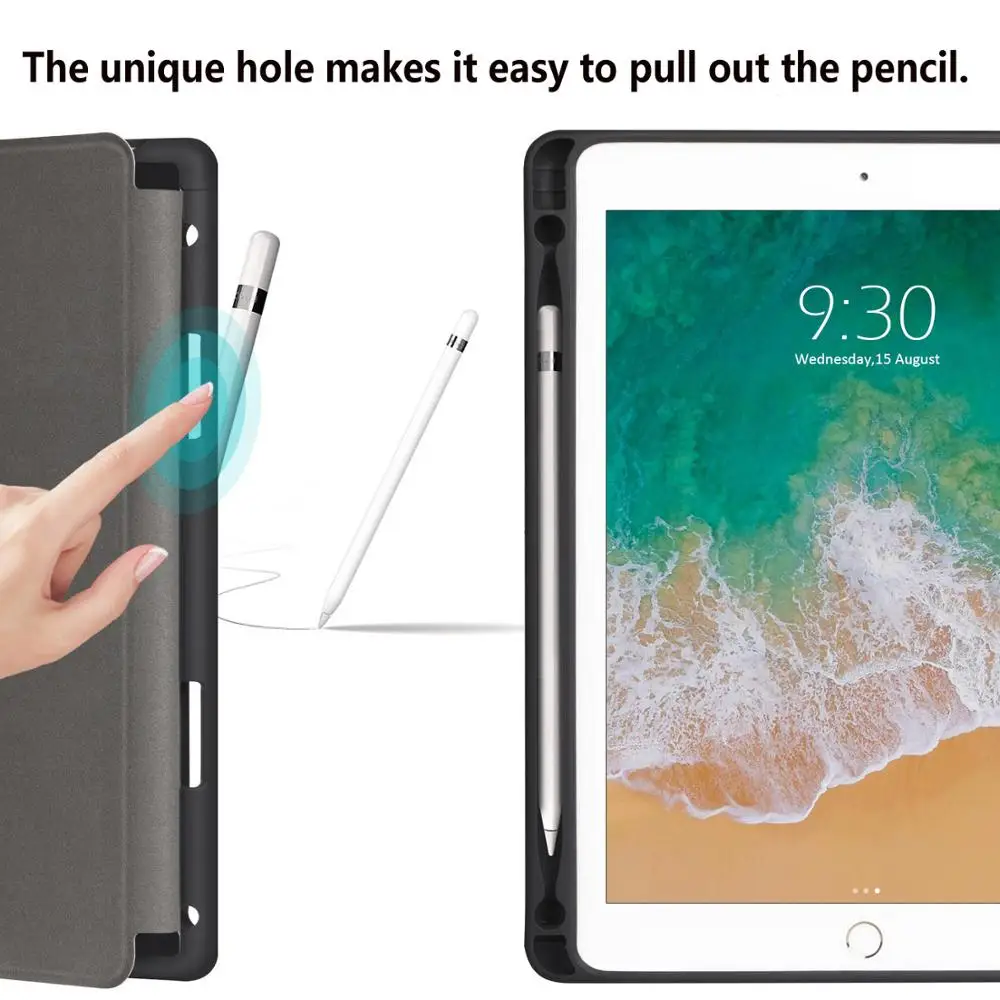 Ударопрочный смарт чехол для iPad 10 2 2019 с держателем карандашей Apple 7 го поколения