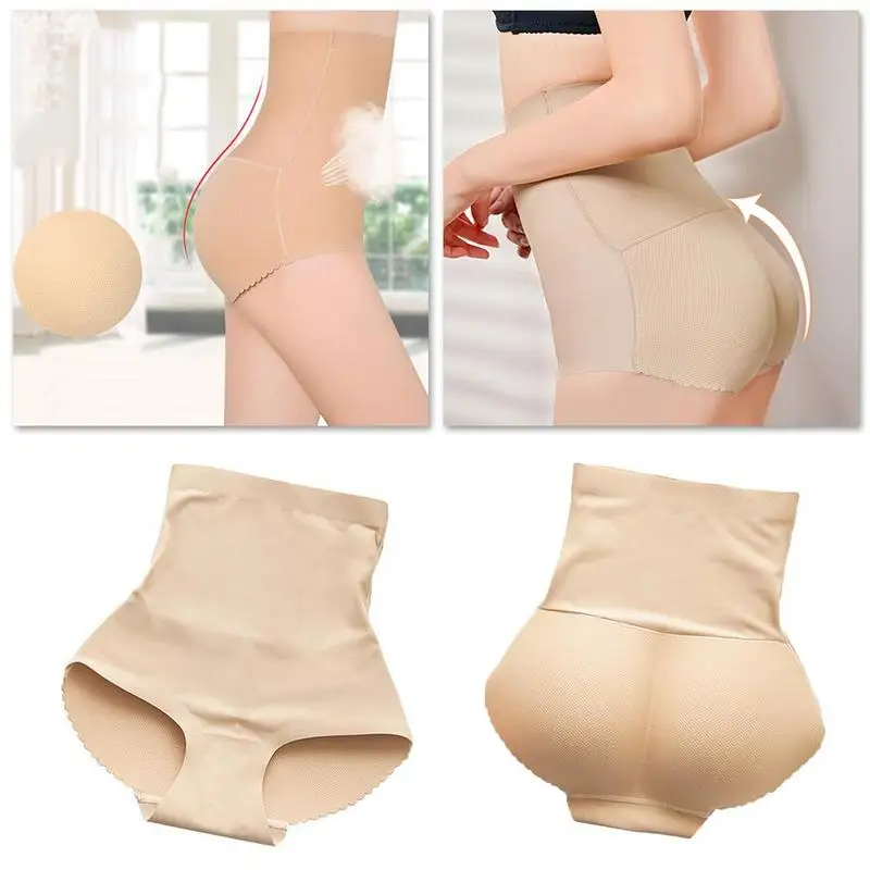 shapewear for dresses Women Underwear Slimming Tummy Control Body Shaper Butt Lady Briefs Padded Fake Lifter Butt High Waist Push Up Pants Plus Size tummy control shapewear